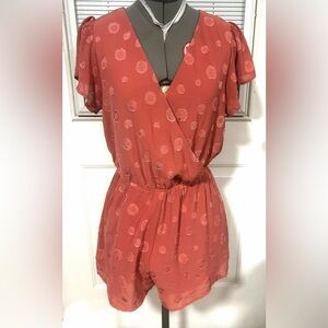 entro pink/coral Polka Dot Short Sleeve Romper